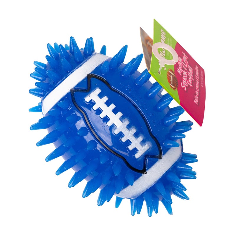 Gnawsome 4.5" Spiky Squeak & Light Football for Dogs - Durable, Rubber Bouncy Puppy Fetch & Chew Toy for Your Pet, Colors Will Vary for All Breed Sizes - Image 1